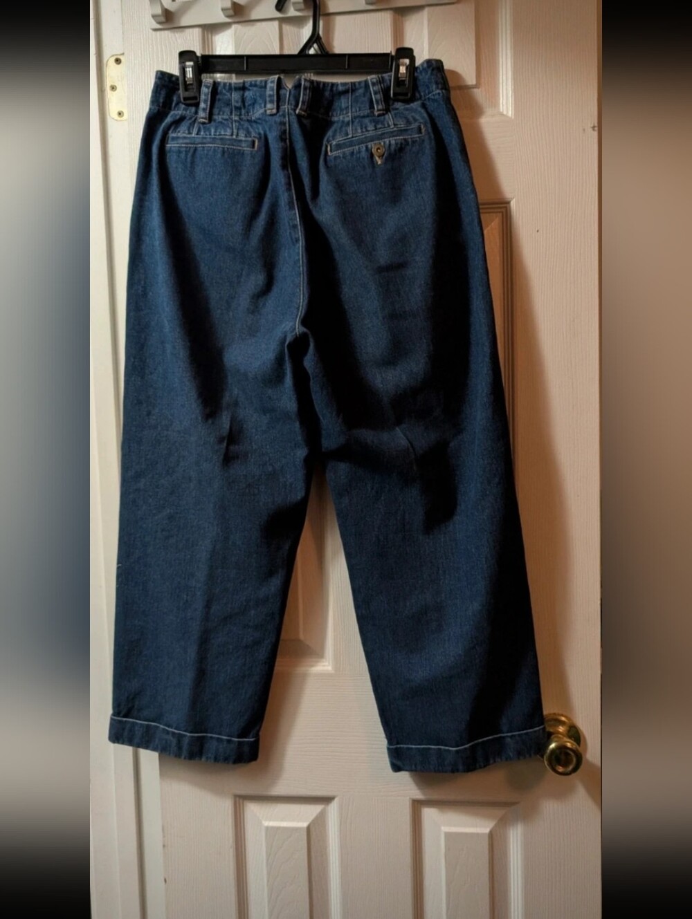 Vintage 90s Y2K Liz Claiborne LizWear Cropped Wide Leg Jeans Women’s Blue Denim - Picture 3 of 16
